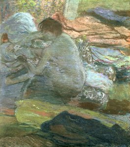 座る女性、足を乾かす、1893年 作： Edgar Degas