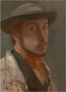 自画像、c。 1858 作： Edgar Degas