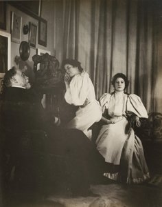 [クリスティーヌとイヴォンヌ・ルロールとの自画像]、おそらく1895-96年。 作： Edgar Degas