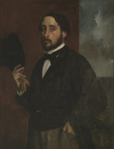 隆起した帽子を着用した自画像、約1863年 作： Edgar Degas