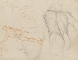 「ボルゲーゼ剣闘士」の研究、1856-57年 作： Edgar Degas
