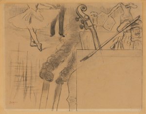 1884年5月15日、Gallerie Ponsin Soiree Artistiqueのプログラムの研究 作： Edgar Degas