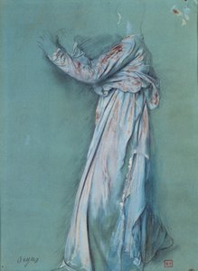 セミラミス」（1860～62年頃）のためのドレープを着た女性の習作。エドガー・ドガ（1834-1917）によるドローイング 作： Edgar Degas