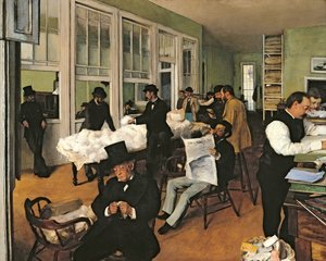 綿の交換、ニューオーリンズ 作： Edgar Degas