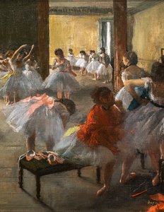 ダンス教室（詳細）。1873.キャンバスに油彩。 作： Edgar Degas