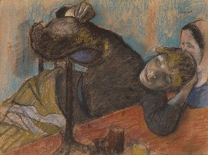 ミリナー、1882年頃（濃い茶色の上に温かみのある灰色の織り紙の上にパステルと木炭を敷いたもの） 作： Edgar Degas