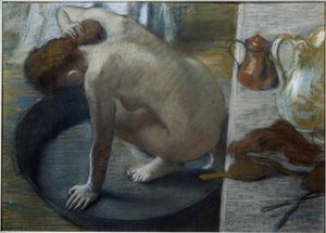 Kylpyamme - pastelli pahville 作： Edgar Degas