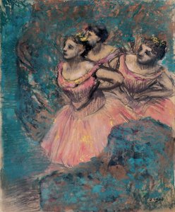 レッド・パー・ドガの3人のダンサー、エドガー（1834-1917） 作： Edgar Degas