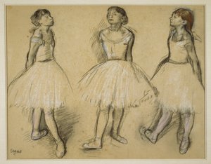 第4ポジションのダンサーの3つの研究 作： Edgar Degas