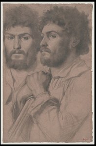 男の2つの肖像研究、1856-57年 作： Edgar Degas