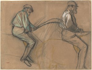 ジョッキーの 2 つの研究 作： Edgar Degas