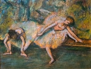 二人のダンサー。1900年頃の作品。パステル、紙、厚紙 作： Edgar Degas