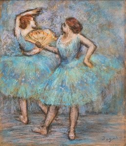二人のダンサー。1905年頃。厚紙にパステル。 作： Edgar Degas