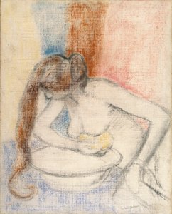 水浴する女 1897年頃 （パステル、下塗りキャンバス） 作： Edgar Degas
