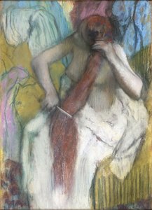 彼女の髪をとかす女性 作： Edgar Degas