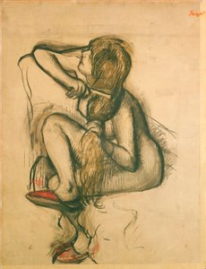 彼女の髪をとかす女性 作： Edgar Degas