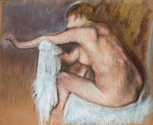腕を乾かしている女性。腕を拭く女、1884年 作： Edgar Degas