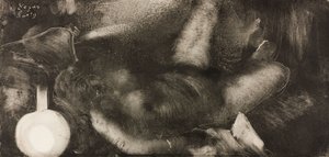 ベッドに横たわる女性 作： Edgar Degas