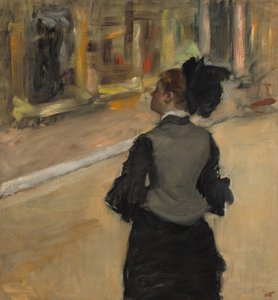 後ろから見た女（美術館訪問）