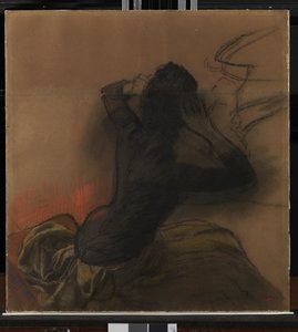 女性が髪を整える、1884年 作： Edgar Degas