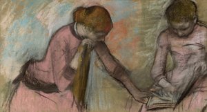 アルバムを見る若い女の子。アルバムを見ている若い女の子、1884年頃 作： Edgar Degas