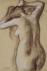 髪をとかす若い裸婦 1889-90年頃 （紙にパステル） 作： Edgar Degas
