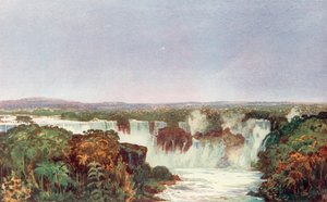 ブラジル、パラグアイ、アルゼンチンのジャンクションであるイグアスの滝の部分図、ブラジル鉄道会社のシステムによって北から接近 (色リソ) 作： Edgar L. Pattison