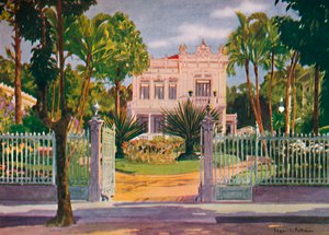 「ポール・ド・フロンタン伯爵の住居、ペトロポリス」、1914 作： Edgar L Pattison