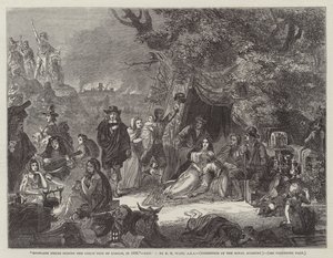 1666年のロンドン大火のハイゲートフィールズ 作： Edgar Melville Ward