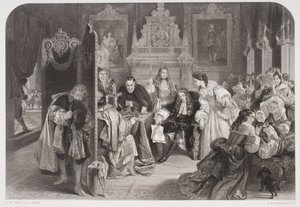 ジェームズ2世（1633-1701）は、FAヒースによって刻まれたオレンジの王子の着陸のニュースを受け取っています 作： Edgar Melville Ward