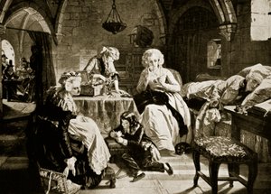 ルイ16世とテンプルの家族、「ハチソンの国家の歴史」、1915年頃のイラスト 作： Edgar Melville Ward