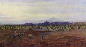 スペイン北部: ベナベンテ、カストロ ゴンサロ橋の上から (色リソ) 作： Edgar T. A. Wigram