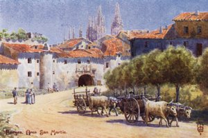 スペイン北部: ブルゴス、アルコ サン マルティン (カラー リソ) 作： Edgar T. A. Wigram