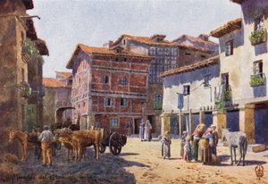 スペイン北部：ミランダ・デル・エブロ、町の一角（カラーリソ）