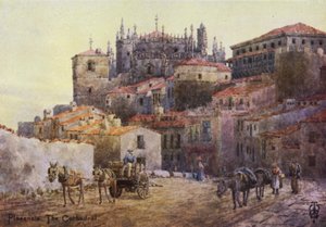 スペイン北部: プラセンシア、城壁、大聖堂 (カラー リソ) 作： Edgar T. A. Wigram