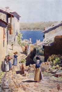 スペイン北部: リヴァデオ、港へのアプローチ (カラー リソ) 作： Edgar T. A. Wigram