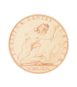アルプスを越えようとしているクラブで武装したヘラクレス、1744年