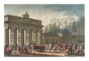 1806年10月27日、フランスへのフランス人の侵入、c1850 作： Edme Bovinet