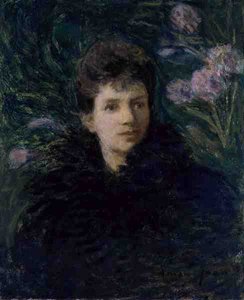 スミレを持つ若い女性」1910年頃（油彩・キャンバス） 作： Edmond François Aman Jean