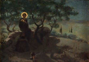 エジプトへの飛行、1915年頃（キャンバスに油彩） 作： Edmond (1861 1943) Tapissier