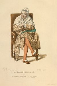 アルガン役の衣装、1868年頃（エングレーヴィング） 作： エドモンド・エメ・フロランタン・ジェフロイ