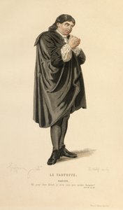 タルチュフ役の衣装、1868年頃（エングレーヴィング） 作： エドモンド・エメ・フロランタン・ジェフロイ