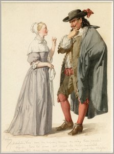 アニエスとアルノルフの肖像 1870年頃（水彩画） 作： エドモンド・エメ・フロランタン・ジェフロイ