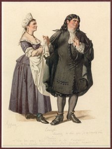 ドリーヌとタルチュフの肖像 1870年頃（水彩画） 作： エドモンド・エメ・フロランタン・ジェフロイ