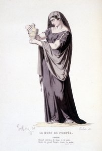 演劇「La mort de Pompee - Theatre complet」のコーネリーのキャラクター。(コルネイユ劇の大要）ゲフロワ作画、コラン彫版。Laplace, Sanchez et Cie, Paris 1884年 作： Edmond Aime Florentin Geffroy