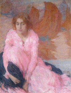 ピンクのドレス;ラ・ローブ・ローズ、1898年頃（パステル） 作： Edmond François Aman Jean