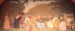 野外劇を見る少女たち 作： Edmond François Aman Jean