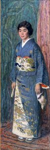 着物を着た日本女性（マダム黒木）の肖像 作： Edmond François Aman Jean