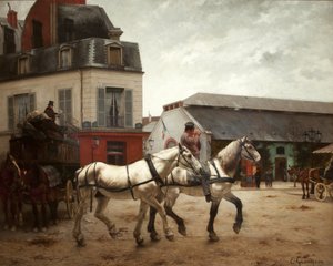 パッシー広場のコーチストップ 作： Edmond Georges Grandjean