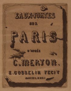パリの表紙に描かれたエッチングのタイトルは1871年のもの。 作： Edmond Gosselin